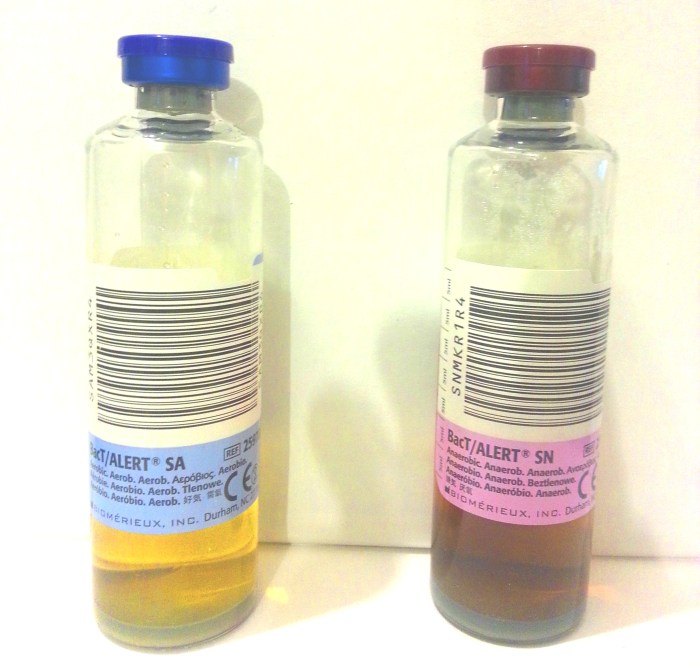 Ard or fan blood culture bottles