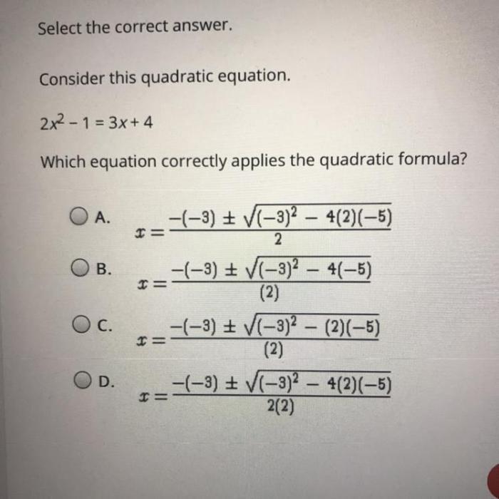 Which quadratic equation models the situation correctly