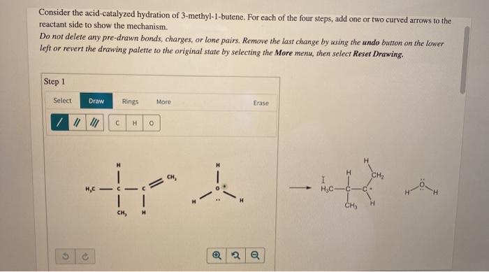 Consider the acid-catalyzed hydration of 3-methyl-1-butene