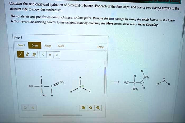 Hydration methyl consider acid catalyzed butene steps four each show solved arrows curved two add transcribed text problem been has