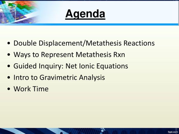 Reactions in aqueous solutions metathesis reactions and net ionic equations