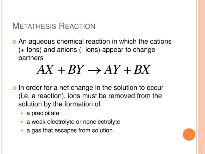 Reactions in aqueous solutions metathesis reactions and net ionic equations